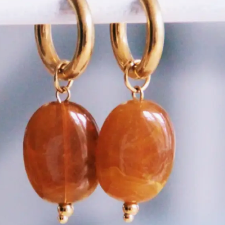 Boucles d'oreille Ambre